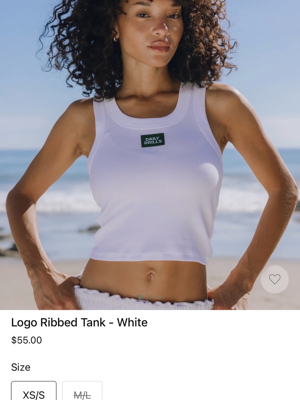 Daily Drills White Logo Ribbed Tank - M/L